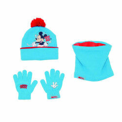 Gorro, Guantes y Braga de Cuello Mickey Mouse Happy smiles Azul Rojo