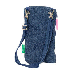 Portamonete Benetton Denim Borsa per Cellulare Azzurro