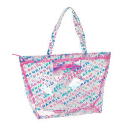 Handtas Dames Barbie Logomania Transparant Licht Roze 54 x 35 x 17 cm