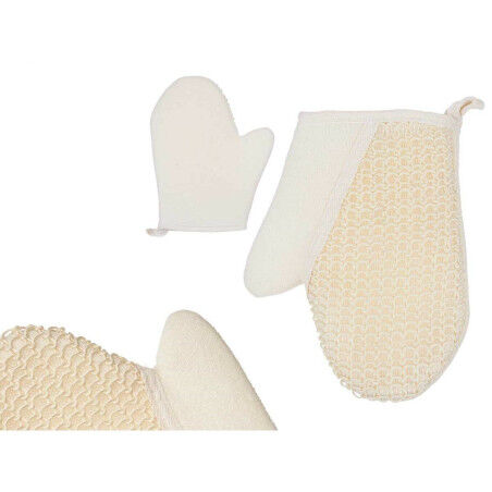 Gant de toilette Blanc Beige (24 Unités)