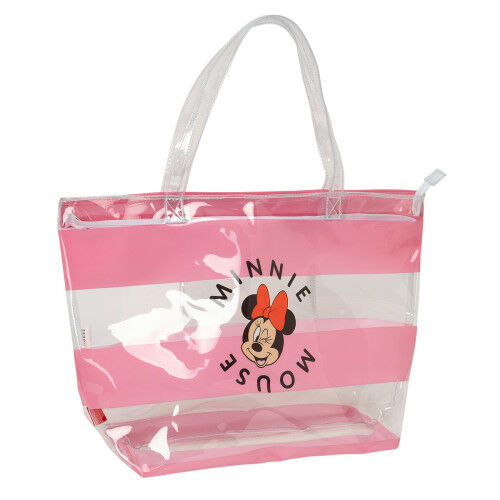 Borsa Donna Minnie Mouse Beach Rosa Trasparente