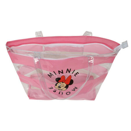 Bolso Mujer Minnie Mouse Beach Rosa Transparente