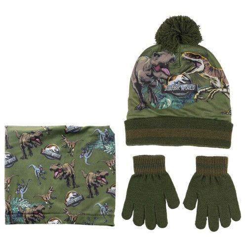 Hat, Gloves and Neck Warmer Jurassic Park 3 Pieces