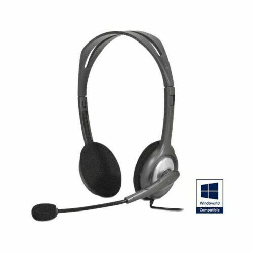 Hoofdtelefoon met microfoon Logitech 981-000271 2 x Jack 1,4 m Zwart Grijs