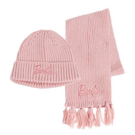 Gorro y Bufanda Barbie Rosa