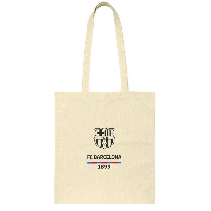 Handtas F.C. Barcelona Beige Katoen