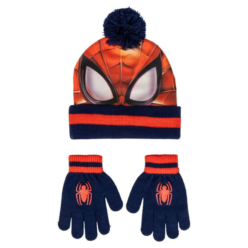 Gorro y Guantes Spider-Man Rojo