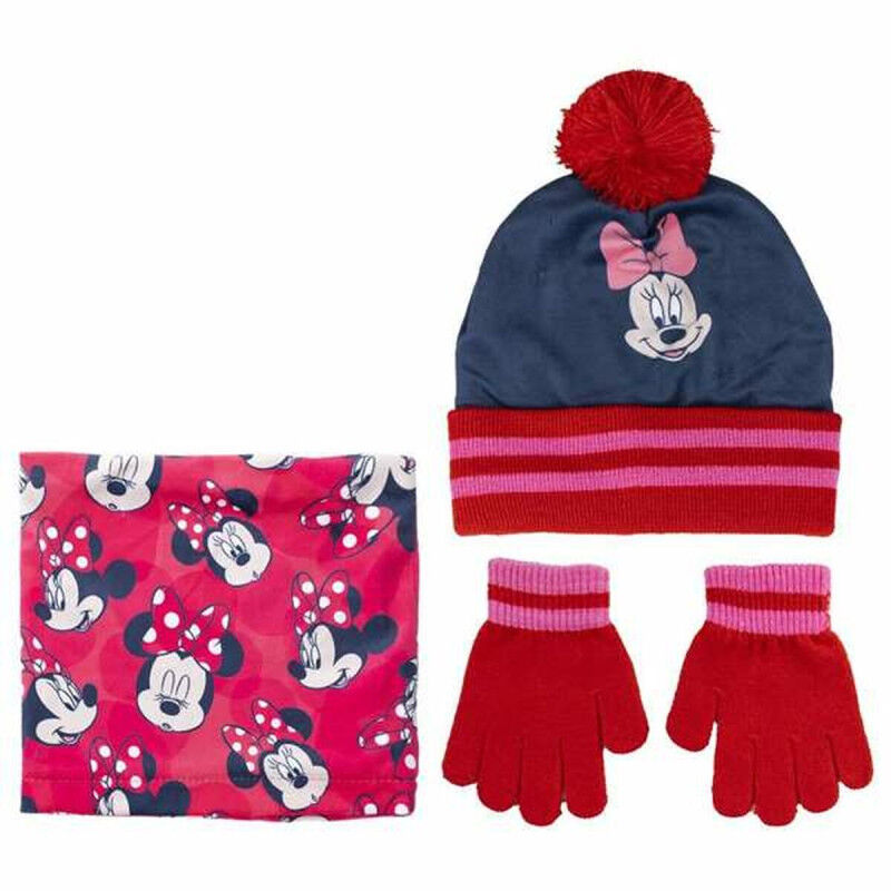 Gorro, Guantes y Braga de Cuello Minnie Mouse 3 Piezas