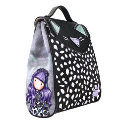 Mochila Casual Gorjuss Smitten kitten Negro Blanco (23 x 11 x 27 cm)