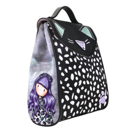 Zaino Casual Gorjuss Smitten kitten Nero Bianco (23 x 11 x 27 cm)