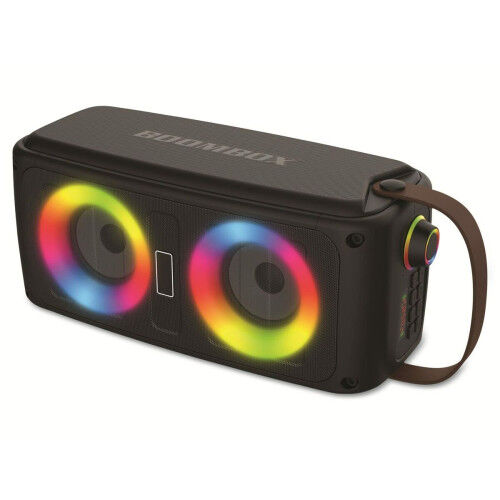 Haut-parleurs bluetooth portables Denver Electronics Noir LED RGB