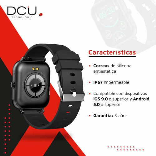 Smartwatch DCU CURVED GLASS PRO 1,83" Zwart