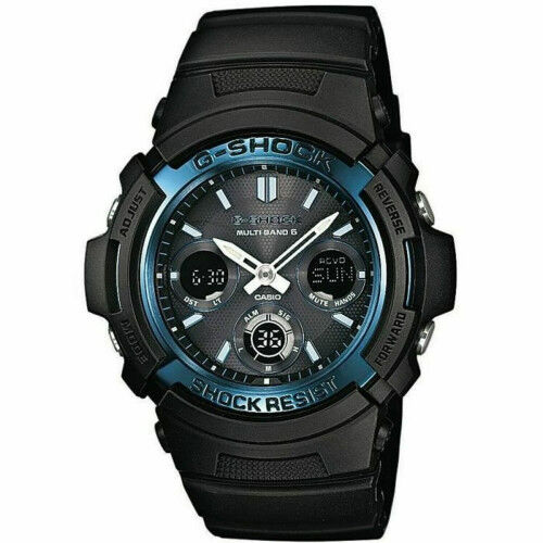 Montre Homme Casio AWG-M100A-1AER Bleu Noir (Ø 52 mm)