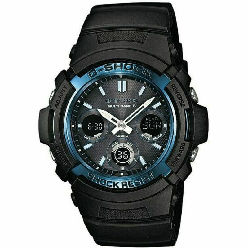 Orologio Uomo Casio AWG-M100A-1AER Azzurro Nero (Ø 52 mm)