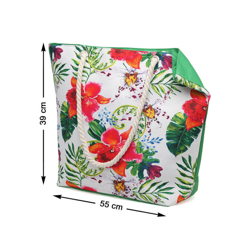 Sac Vert Plage Fleurs