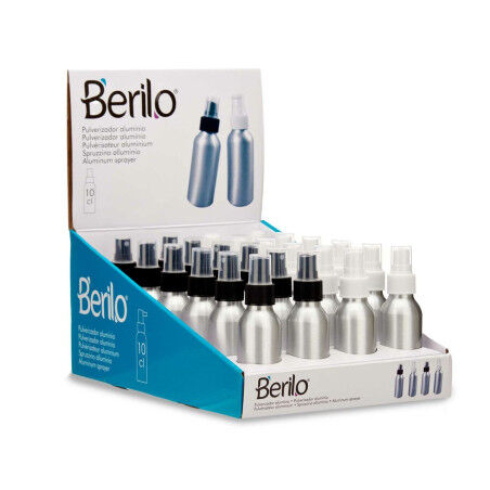 Atomiser Bottle Berilo CH9979-2 White Black Transparent Silver Aluminium polypropylene 100 ml (24 Units)