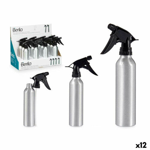 Atomiser Bottle Berilo 37581 Black Silver Aluminium polypropylene 300 ml (12 Units)