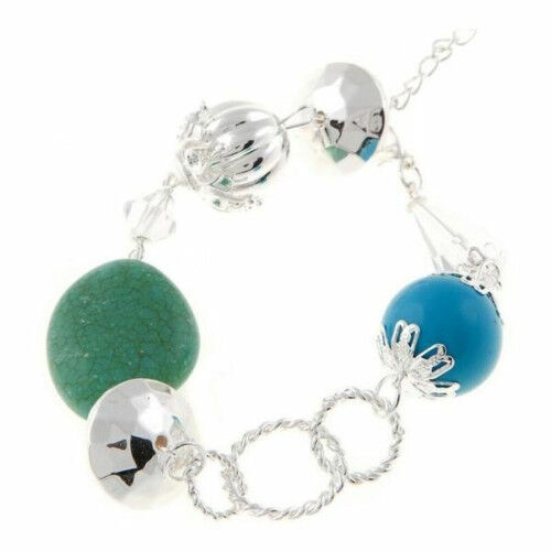 Bracelet Femme Cristian Lay 436210 (23 cm) Bleu Vert Acier Argenté (23 cm)