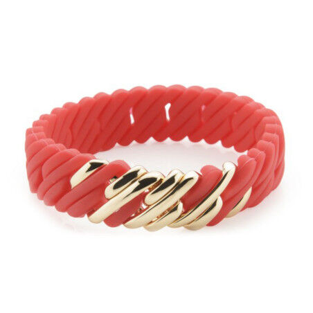 Pulsera Mujer TheRubz 02-100-418 Rojo Silicona Acero Inoxidable Dorado Acero/Silicona (15 mm x 18 cm)