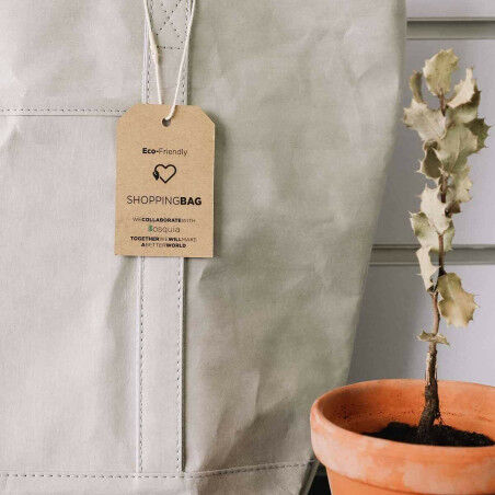 Shopping Bag KSIX Grigio Poliestere carta kraft