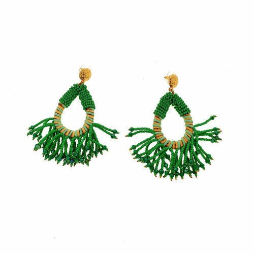 Pendientes Mujer Lola Casademunt Verde Flecos